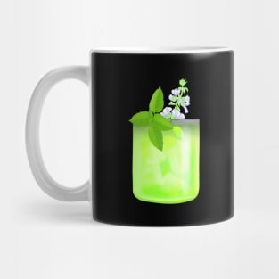 Mojito, green cocktail with ice, mint Mug